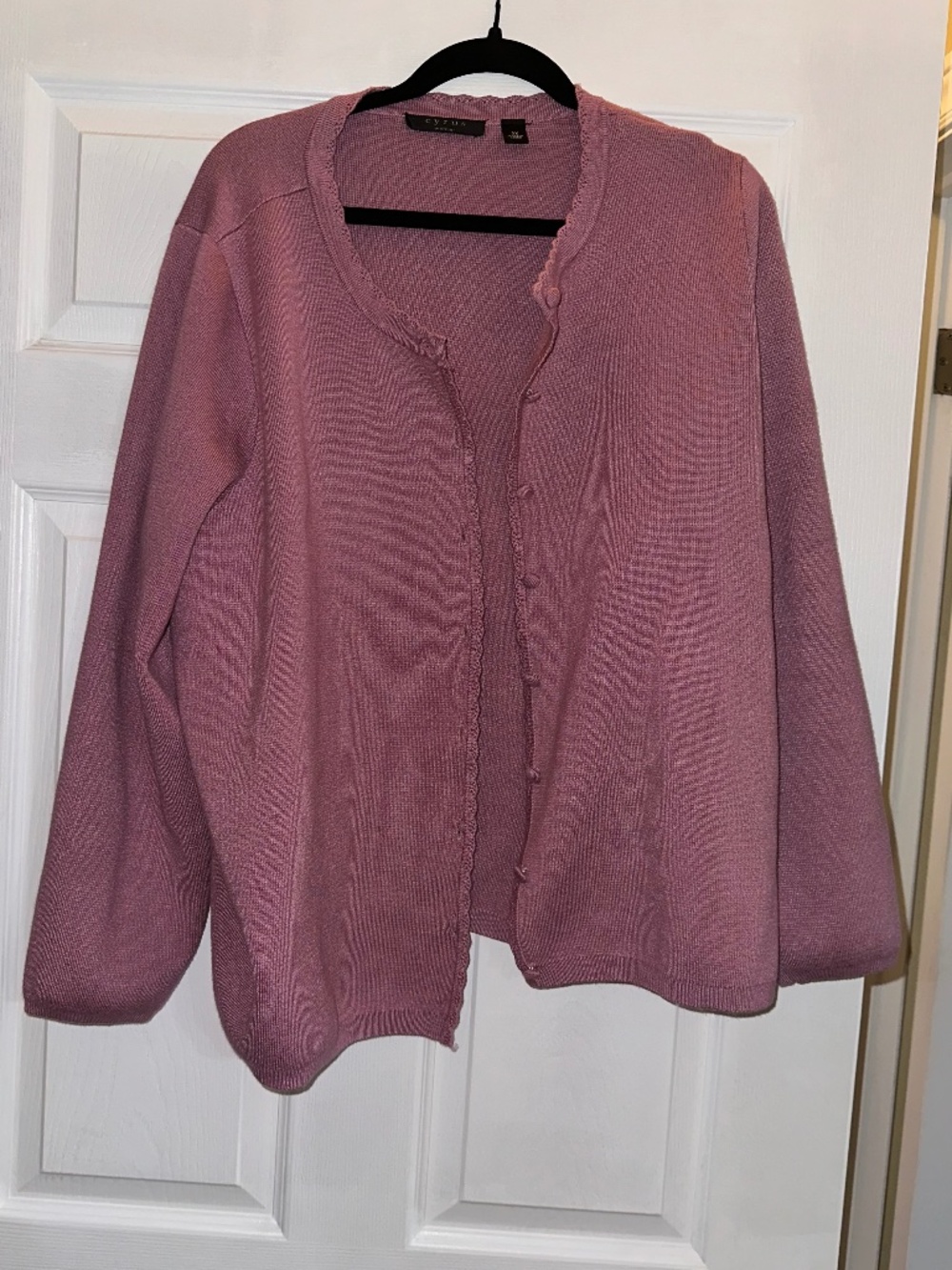 Cyrus Women Mauve Dusty Rose Button Front Cardigan Sweater Size 3X
